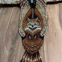 Owl Necklace, Mystic Jewelry, Wisdom Symbol, Spiritual Animal Jewelry, Boho Statement Necklace, Hand