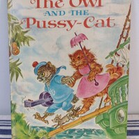 Vintage 1964 A Big Golden Book -The Owl and the Pussy-Cat by Edward Lear illustrated by Masha -Overs