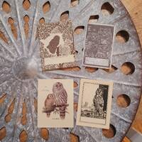 4 Vintage Owl Bookplate, Antioch Bookplates, Vintage Halloween decor, Junk Journal, Scrapbooking, Pa