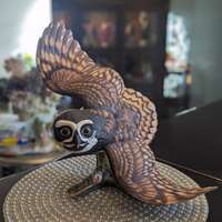 The Franklin Mint " The Spectacled Owl " Porcelain Sculpture