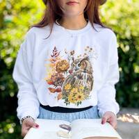 Forestcore Clothing Owl Sweatshirt Cottagecore Sweater Granola Girl Clothing Owl Sweater Barn Owl Au