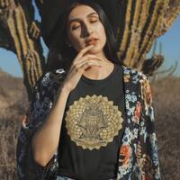 Owl spirit animal brown mandala unisex T-shirt