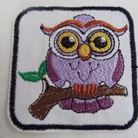 Purple Owl Embroidery Iron-on Patch