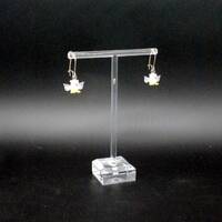 One pair of Miniature Glass Snowy Owl Earrings