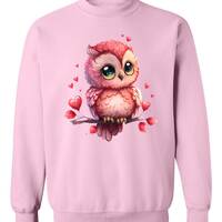 Owl Sweatshirt, Owl Lover Sweatshirt, Heart Sweatshirt, Cute Animal Sweatshirt, Valentine Day's 