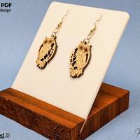 Owl Earring SVG Cut File Pattern For Glowforge Laser Gift For Owl or Bird Lover Earring Design Downl