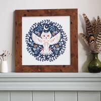 Scandi Owl Art Print: Mystical Folklore Illustration