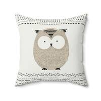 Boho Owl Tribal Pillow Cover, Aztec Throw Pillow for Couch Sofa Bed 16x16 18x18 20x20, Woodland Cush