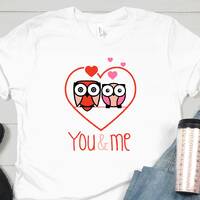 You&me shirts, valentine day T-shirt, owl tees, cute owl valentine shirts, girl valentine tees, 