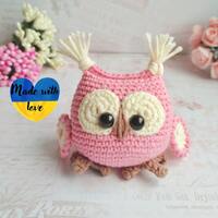 Cute and cuddly stuffed pink owl: the perfect gift for owl lovers, personalized handmade keychain