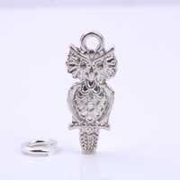 Owl Charm, Made from Solid Cast Silver, Complete with Attachment Link