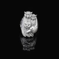 Owl Ring,  Silver Owl Ring , Custom Eagle Ring , Owl Polished Silver Ring , Animal Ring, Anniversary
