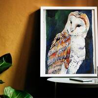 Barn Owl Watercolor 8x10" Giclee Print "Barn Owl"