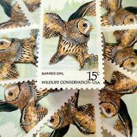 Vintage Postage || 5x Barred Owl 15c (1978) || Nature, Birds, Outdoors || Wildlife Conservation || U