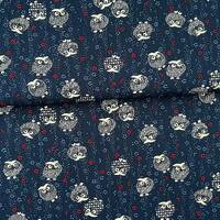 Owl Fabric, kawaii Fabric, Cute Owl Fabric by the yard, Owl pattern, 100 % Cotton, Japanese Fabric ,