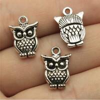 20pcs Owl pendant charms 12x16mm antique silver/antique bronze DIY jewelry handmade base material