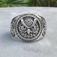 Handcrafted 925 Sterling Silver Owl Ring Night Owl Fashion Bird Women Ring Silver Jewelry Accessorie