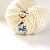 Owl Floral Moon Stitch Marker Enamel Stitchmarker Knitting Crochet Charm to Mark Stitches Knit Gift 