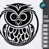 Owl SVG Wild Animal T-Shirt Decal Graphic Vinyl Studio design Owl Clipart Cricut Cut Files Silhouett