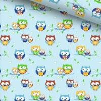 100% Cotton Multicoloured Owls Fabric