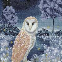Heritage Crafts - Into the Night - Owl Counted Cross Stitch Kit by Elaine Serenum