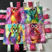 Owl Taggie / Snuggle Blanket / Sensory Comforter/ Baby Taggie Blanket