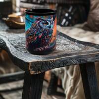Dazzling Owl Coffee Mug, Owl Mug, Owl Cup, 15oz Coffee Mug, Gift for Mom, Gift for Her, Animal Mug, 