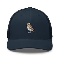 Little Owl of Athena Embroidered Retro Trucker Hat - Structured with Mesh Back in Variety of Colors