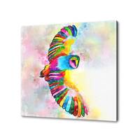 Flying Owl Bird Colourful Watercolour Abstract Modern Design Home Decor Canvas Print Wall Art Pictur