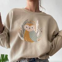 Owl Sweatshirt for owl lover, Barn Owl Shirt, Cottagecore Sweatshirt, Boho owl Sweatshirt Indie Clot
