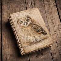Baby Owl Ledger Pages: Grunge Scrapbook Paper (Digital Download)