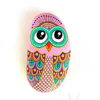 Owl Stone - One of a Kind, Hand Painted - I Sassi dell'Adriatico (Adriatic Sea Stone)