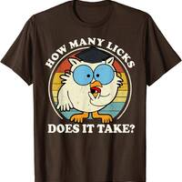 Funny Owl How Many Licks Does It Take Retro Vintage Unisex T-Shirt