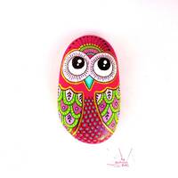 Owl Stone - One of a Kind, Hand Painted - I Sassi dell'Adriatico (Adriatic Sea Stone)