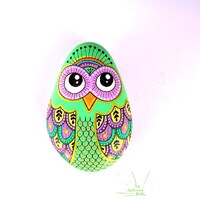 Owl Stone - One of a Kind, Hand Painted - I Sassi dell'Adriatico (Adriatic Sea Stone)