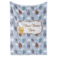 Personalized Owl Blanket For All Ages | Custom Name Baby Blanket | Super Soft Plush Fleece Throw Bla