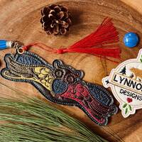 Digital File~ Embroidered Colorful Owl Bookmark Design for Machine Embroidery. 5x7 Hoop. LynnOma Des