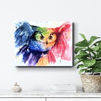 BE WISE Sei WEISE Aquarell Eule Kunstdruck, limitiert und von Hand signiert, Watercolor Artprint Pr