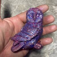 Metallic Signature Series Barn Owl Sculpture 4" - Handcrafted Resin Animal Decor, Unique Home A