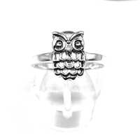 Handmade Owl Sterling Silver Ring For Women