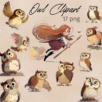 Owl Clipart, Clip Art, Commercial Use, Forest Clipart, Animal Clipart Paintings, 17 png clipart pict