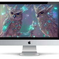 Owl Desktop Wallpaper, Owl Desktop Background, Majestic owl family Wallpaper, Macbook, Digital Downl