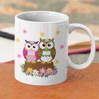 Owl Coffee Cup, Cute Owl Mug, Owl Boho Style Mug, Hippy Mug, Owl Coffee Mug, Owl Coffee Cup