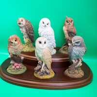 Stunning Royal Doulton Owl Figurines Birds of Prey Collection Set  Mantel Table Art - Intricate Deta