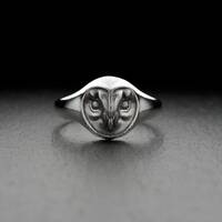 Sterling Silver Ring Owl, Silver ring snowy owl, Silver Jewelry Owl, Owl Lovers Gift, Handmade Bird 
