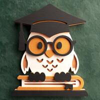 Graduation Owl 3D Layered SVG Cut File | Cute Owl SVG | 4 Layers | Perfect for Graduation Celebratio