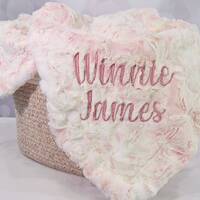 Rosewater Snowy Owl Luxe Minky Blanket, Personalized Blanket for Babies, Kids and Adults