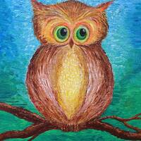 Owl Spirit acrylic painting