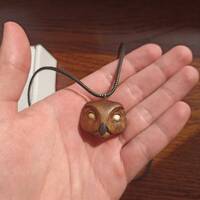 Owl handmade wooden pendant | necklace, decoration, a unique gift