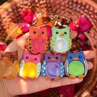 Optimistic Owls Polymer Clay Worry Stone with Shiny/Gloss texture tummy- Anxiety Relief / fidget sto